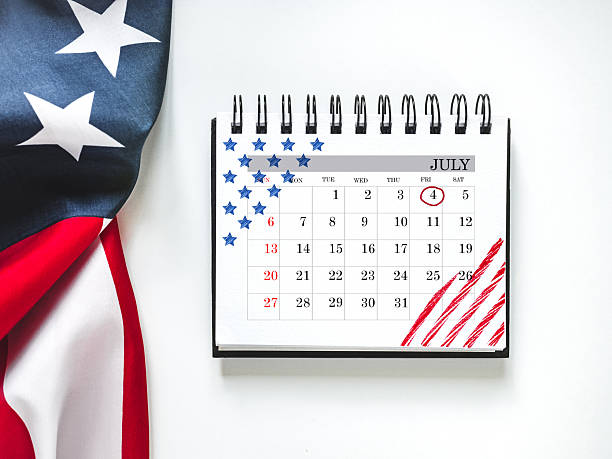 istock Happy Independence Day. American flag and calendar 2219118567