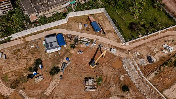 istock Aerial view of development of new road construction or overpass under construction 2219118941