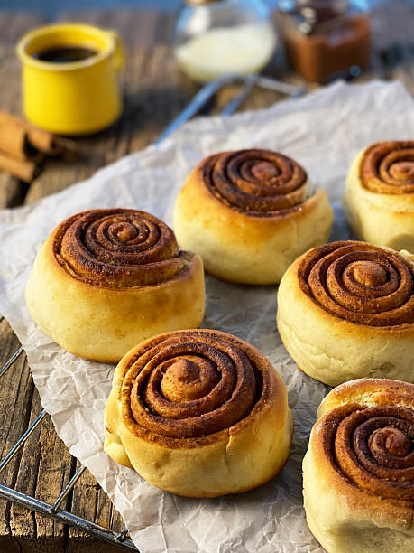 istock Classic cinnamon rolls made with cinnamon and sugar only, Chocolate cinnamon rolls 2219126348