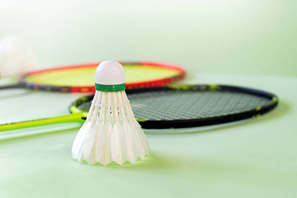 istock Badminton sport equipments, racket and shuttlecock. 2219126374