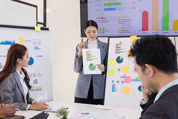 istock Group of business people working together with dashboard analysis and data management in meeting room. 2219132546