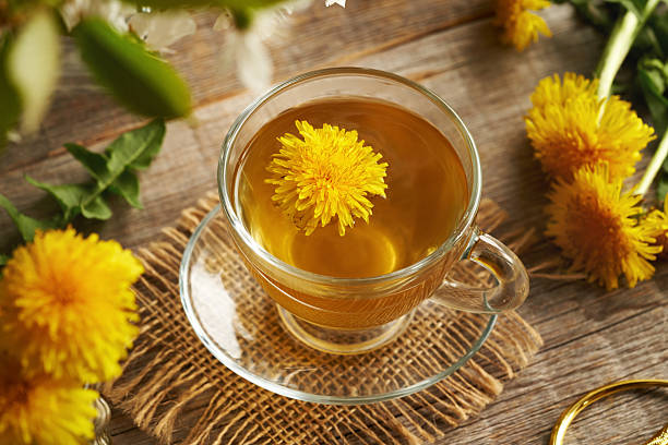 istock A glass cup of dandelion tea on a table 2219134534
