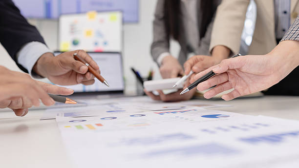 istock Group of businesspeople working plan analysis project brainstorm in modern office 2219134672