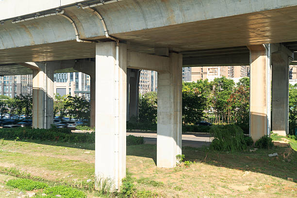 Truss system beams and metal steps of the metal bridge