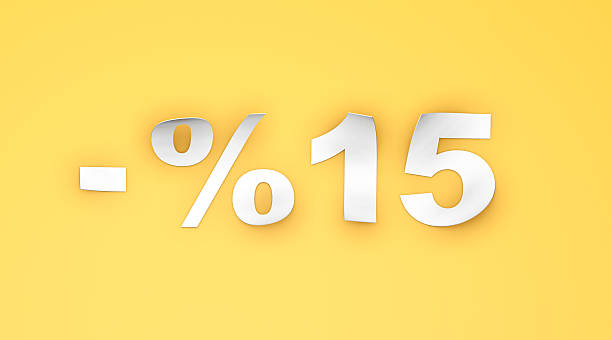 istock 15% Discount Paper Text on Yellow Background 2219141073