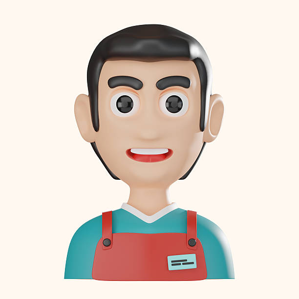 3D illustration of smiling african american man David. 3d rendering people character illustration on white background.Cartoon minimal style.