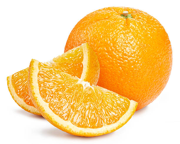 istock Fresh organic orange with leaves isolated on white background 2219142871