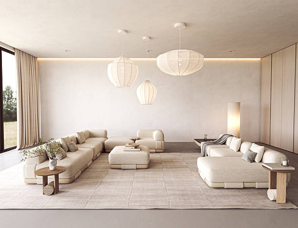 istock Bright minimal living room with neutral tones 2219146175