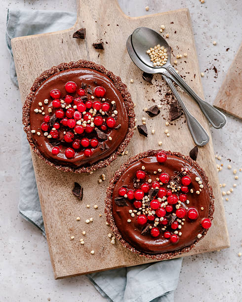 Healthy homemade chocolate tartlets