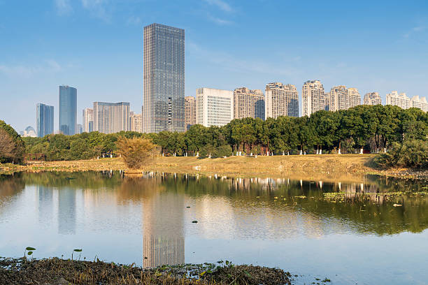 istock Lakeside modern office building in China 2219148824