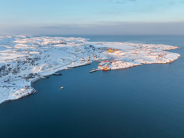 istock Teriberka coastline from above, Barents Sea winter 2219151612