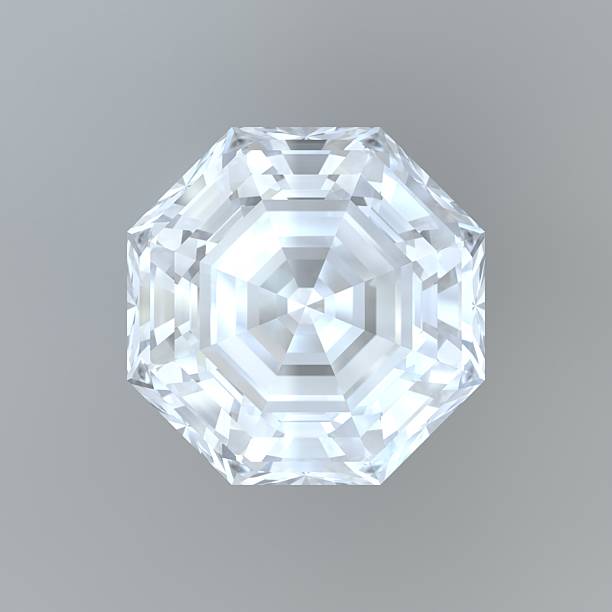 istock Luxury diamond octagon  Brilliant cut top view 2219154144