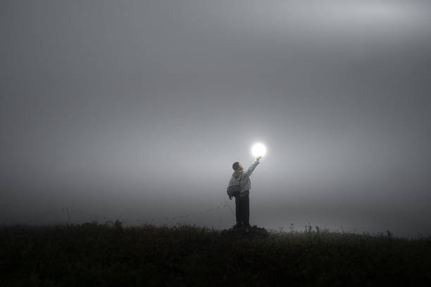 The boy who passed through the fog was heading towards the light.