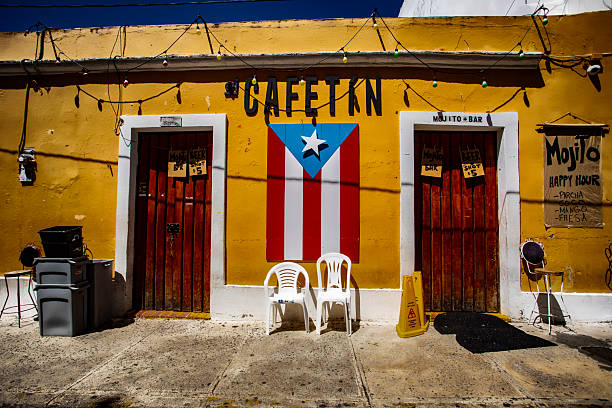Collage of colorful door in old San Juan, Puerto Rico