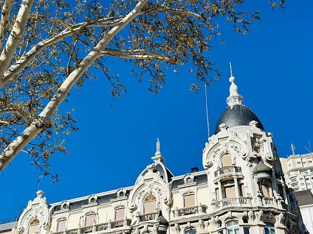 Elegant Neo-Baroque Architecture under a Clear Blue Sky, Madrid, Spain