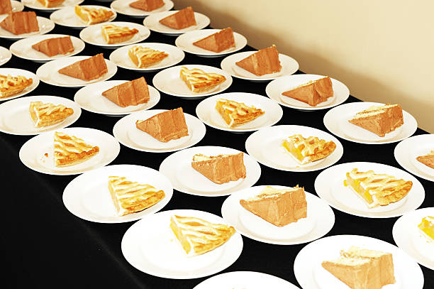 desserts in plates on the table in the party