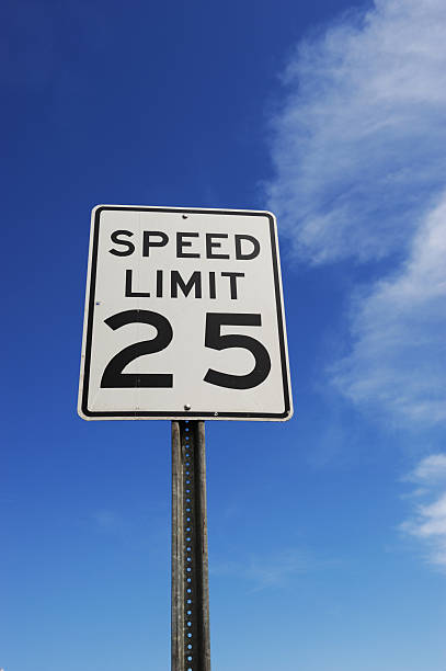 istock speed limit sign against blue sky 2219167837