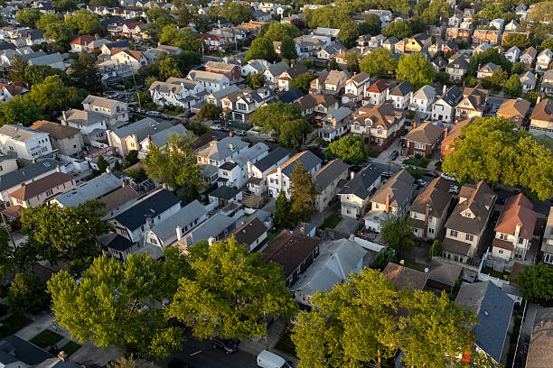 istock Many houses in a cityscape. 2219169151