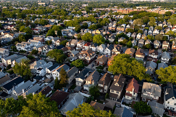 istock Many houses in a cityscape. 2219169156