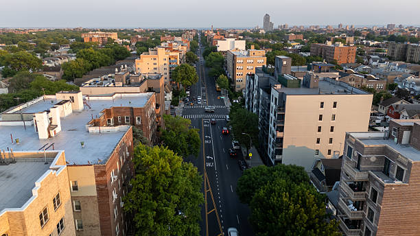 City buildings sprawl below, as seen from a high angle.