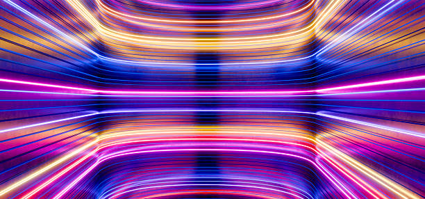 istock Fantastic wallpaper. Abstract neon background with glowing ascending lines. Network infrastructure. Blockchain technology. Abstract futuristic neon background with glowing ascending lines. 3d render. 2219171349