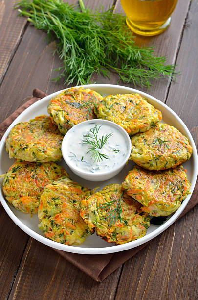istock Diet vegetable cutlet from zucchini, carrot, herbs 2219172495