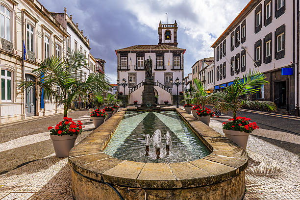 istock Town Hall square, Azores 2219175486