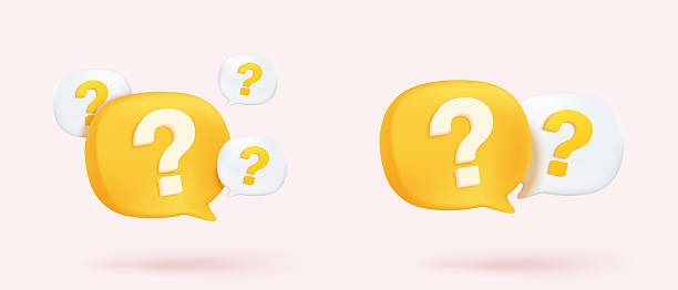 3d-frage-antwort-schild oder problemsymbol. sprechen sie blasen, unterschreiben sie ein fragezeichen, unterschreiben oder fragen sie faq und qa, antworten sie auf lösungsinformationen. 3d antwort sprechblasen symbol vektor rendering illustration - fragen stock-grafiken, -clipart, -cartoons und -symbole