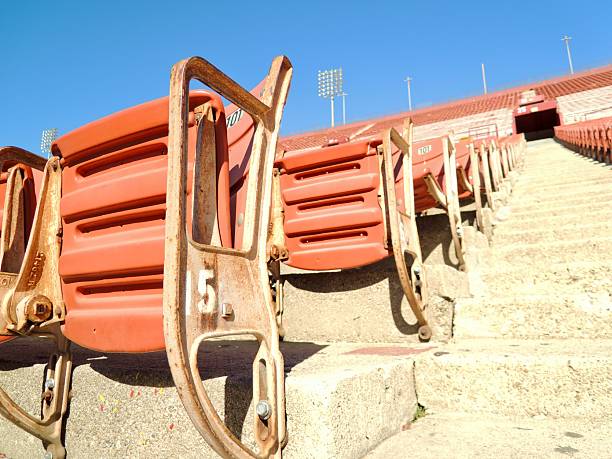 Seats in Los Angeles coliseum on a clear day