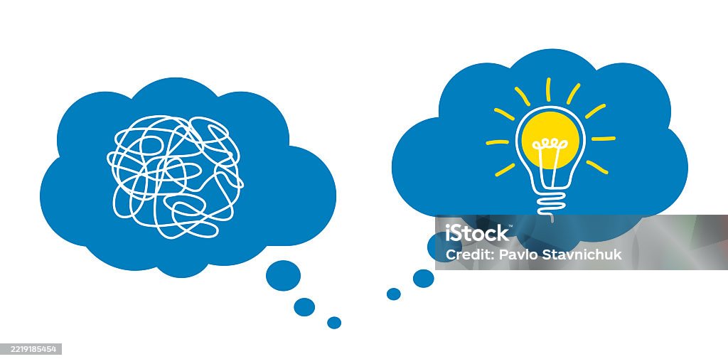 Idea Concept Problem Solving Creative Of Simplifying Complex Process ...
