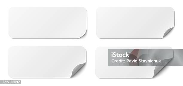 Sticker With Rounded Edges Paper Stickers Long Square With Rounded Edges Adhesive Isolated Rounded ...