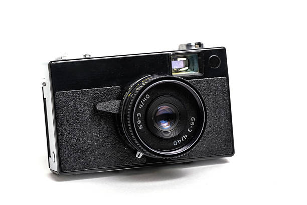 istock Vintage film camera isolated on white background. 2219188779