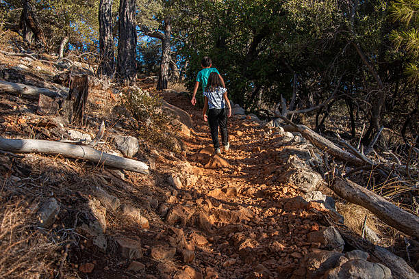 Brothers walking along the ancient Gelidonya Lighthouse path