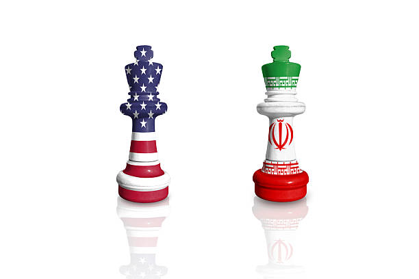 istock Chess made from USA and Iran flags 2219190182