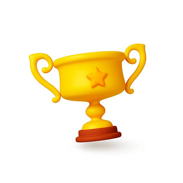 istock Elegance gold trophy 3d element. Isolated dolden winner cup on stand. Prize in competition or lottery, winner cup with star. Realistic vector design 2219191015