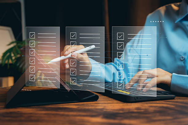 istock Check list concept. Digital Task Management Concept with Checklist and Pen in Modern Workspace Setting for Productivity and Organization 2219192719