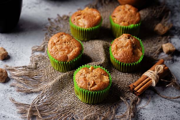 istock Cinnamon muffins with pear slices 2219192743