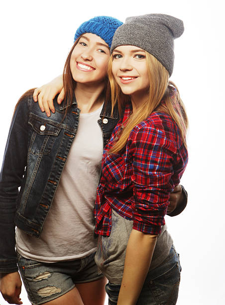 istock Two young girl friends  having fun. 2219198898