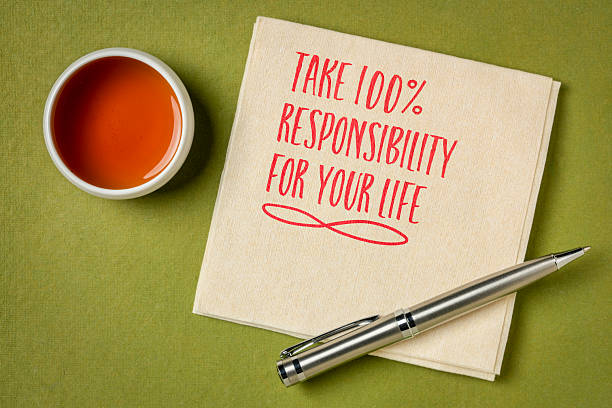 istock Take 100% responsibility for your life - inspirational reminder, personal development concept. 2219199119