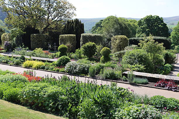 istock Colourful flower beds and shrubs in a garden in spring 2219201376
