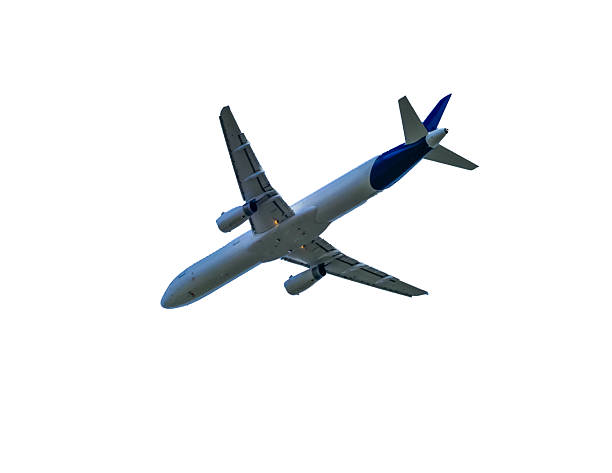 istock Side View of flying Airplane isolated on white background 2219210115