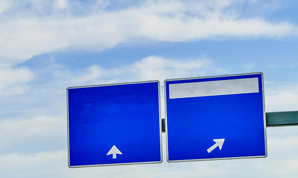 istock Motoway Sign Signpost Space for text 2219210175