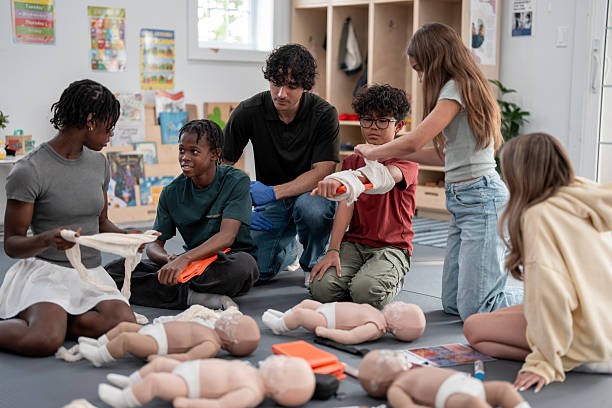 istock Group Training in First Aid and CPR Skills for Babysitting and Lifeguarding 2219221338