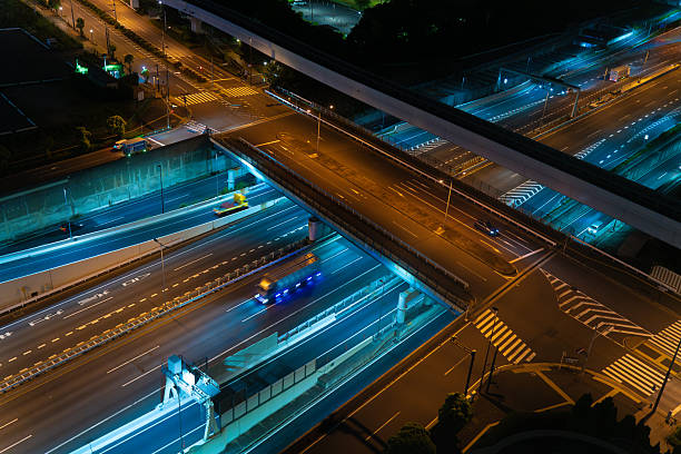 istock Fast-Moving Truck on Tokyo Highway at Night 2219244160