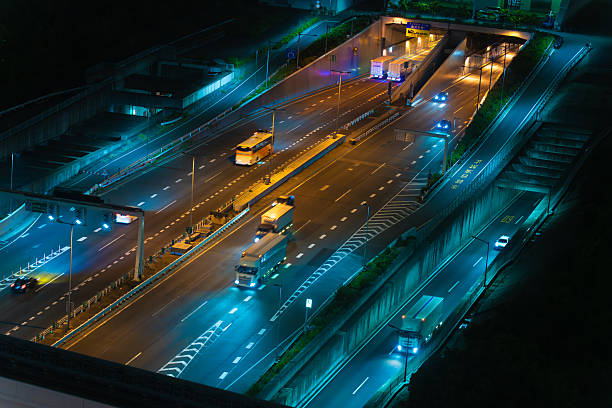 Night View of Multilane Highway Network in Tokyo