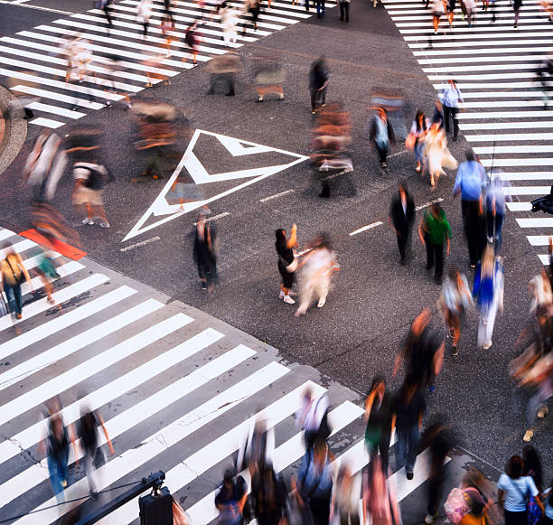 istock vening Rush at Diagonal Crosswalk in Central Tokyo 2219246908