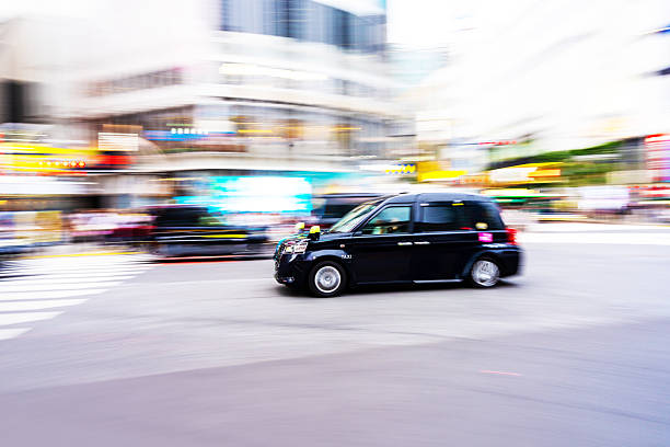istock Speeding black Cab in Tokyo 2219249424
