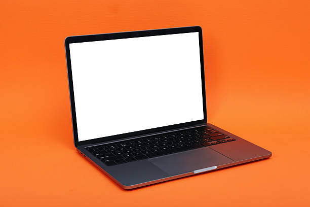 istock Concept of workplace, laptop with empty screen 2219249823