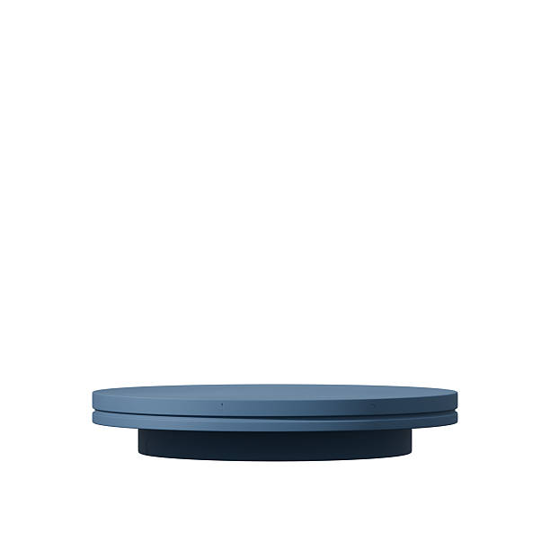 istock simple cylinder blue podium in square, minimal shape 3d image render of transparent background 2219250597
