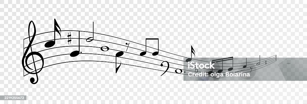 Musical Notes Steth Musical Notes Stave With Flying Notes Melody Sketch With Musical Staff ...